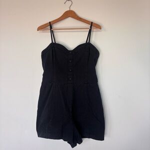 Abercrombie Black Cotton Button Front Romper Size XLP